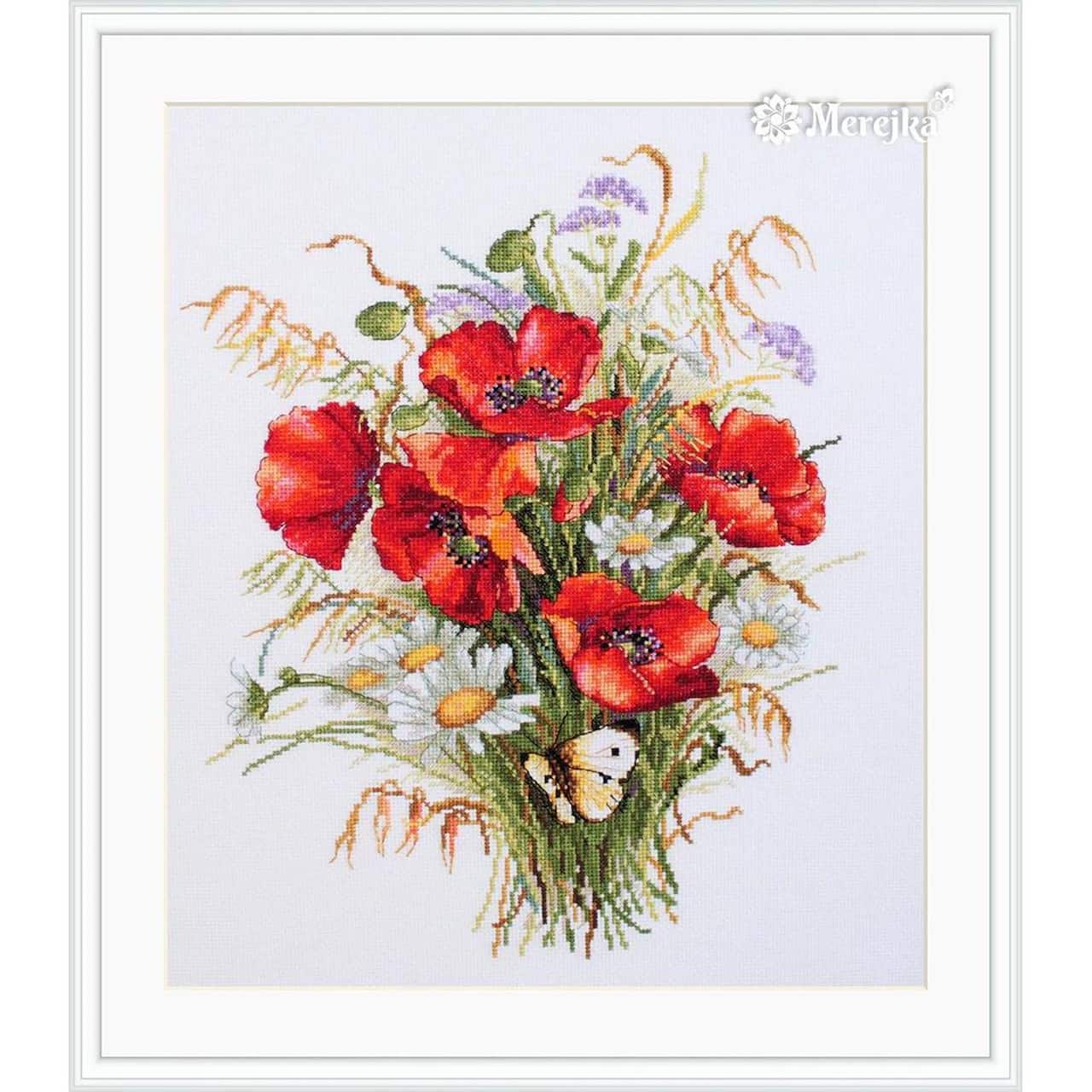 Merejka Poppies and Oats Counted Cross Stitch Kit